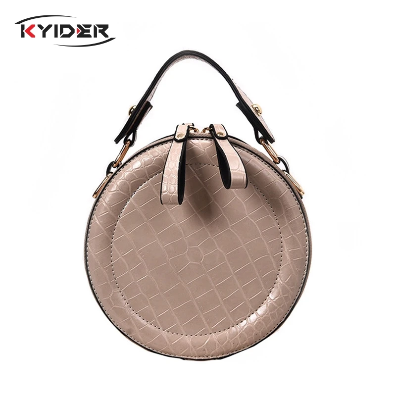 

Vintage Stone Pattern PU Leather Round Crossbody Bags For Women 2019 New Small Purses and Handbags Ladies Travel Shoulder Bag