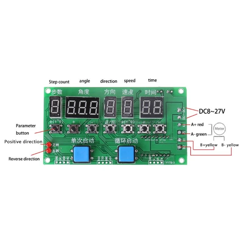 

Stepper Motor Driver Controller Module Angle/Direction/Speed/Time Programmable Board DC 8-27V J21 19 Dropship