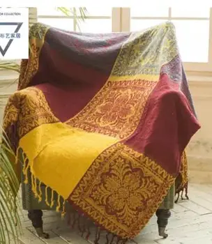 

Southeast Asian vintage folk style sofa cloth thicken thread blanket sofa cover carpet blanket towel mat