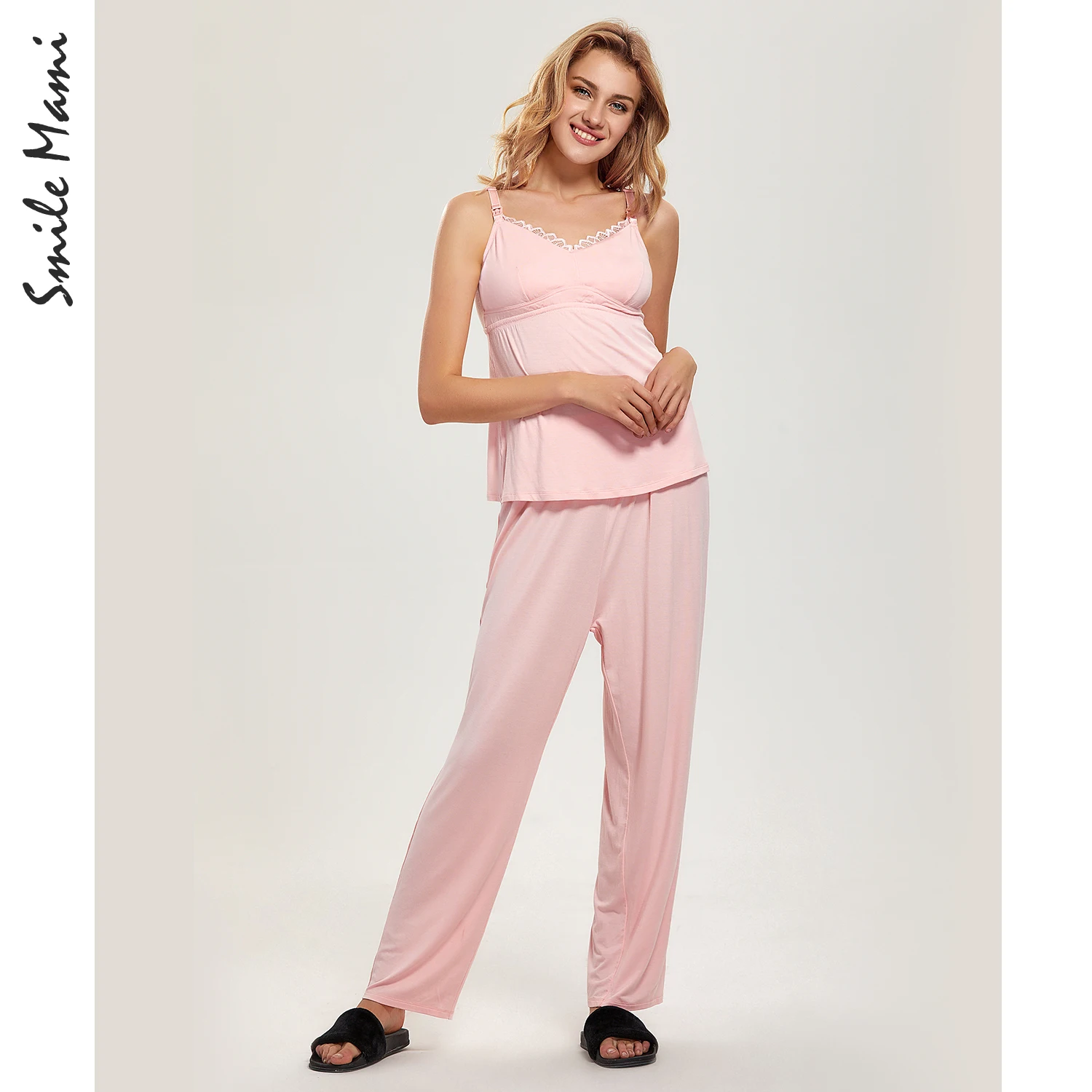 MOMANDA Женский комплект пижамы для беременных и кормящих - Цвет: Pink02