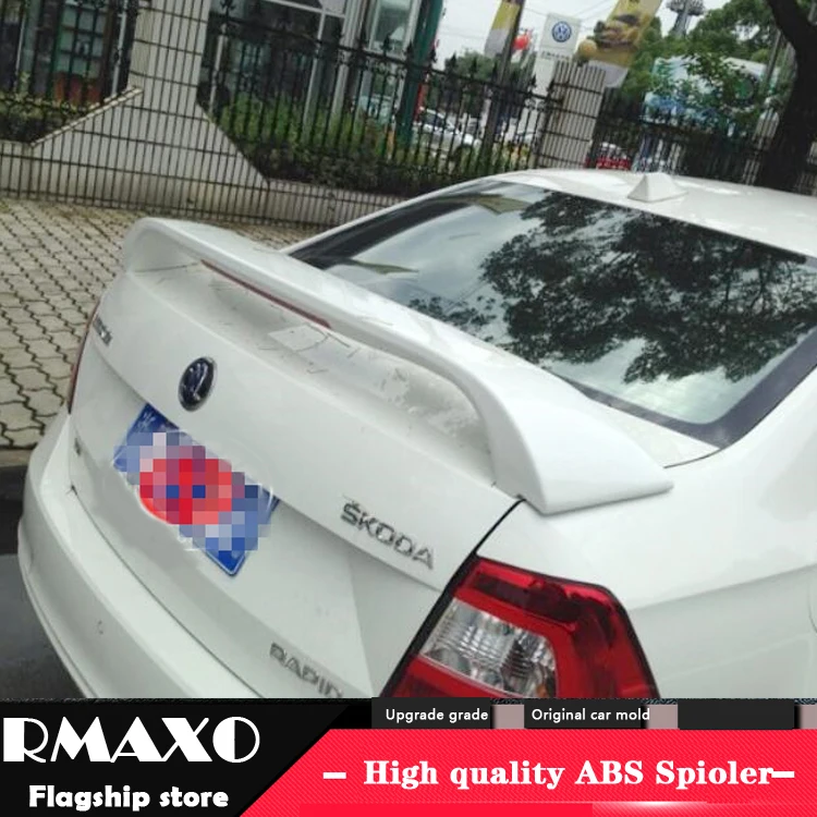 

For Skoda Rapid 2012-2015 Spoiler Skoda Rapid Spoiler High Quality ABS Material Car Rear Wing Primer Color Rear Spoiler