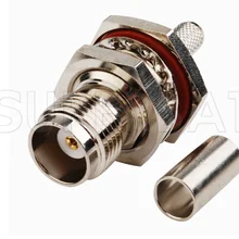 Superbat 10 шт. TNC обжимной разъем женский переборки уплотнительное кольцо RF разъем для кабеля RG58 RG142, LMR195