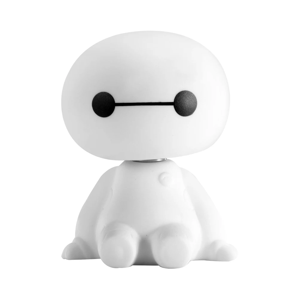 Мультяшный пластиковый робот Baymax, качающаяся голова, фигурка автомобиля, украшения для интерьера автомобиля, большие куклы героев, игрушки, авто аксессуары