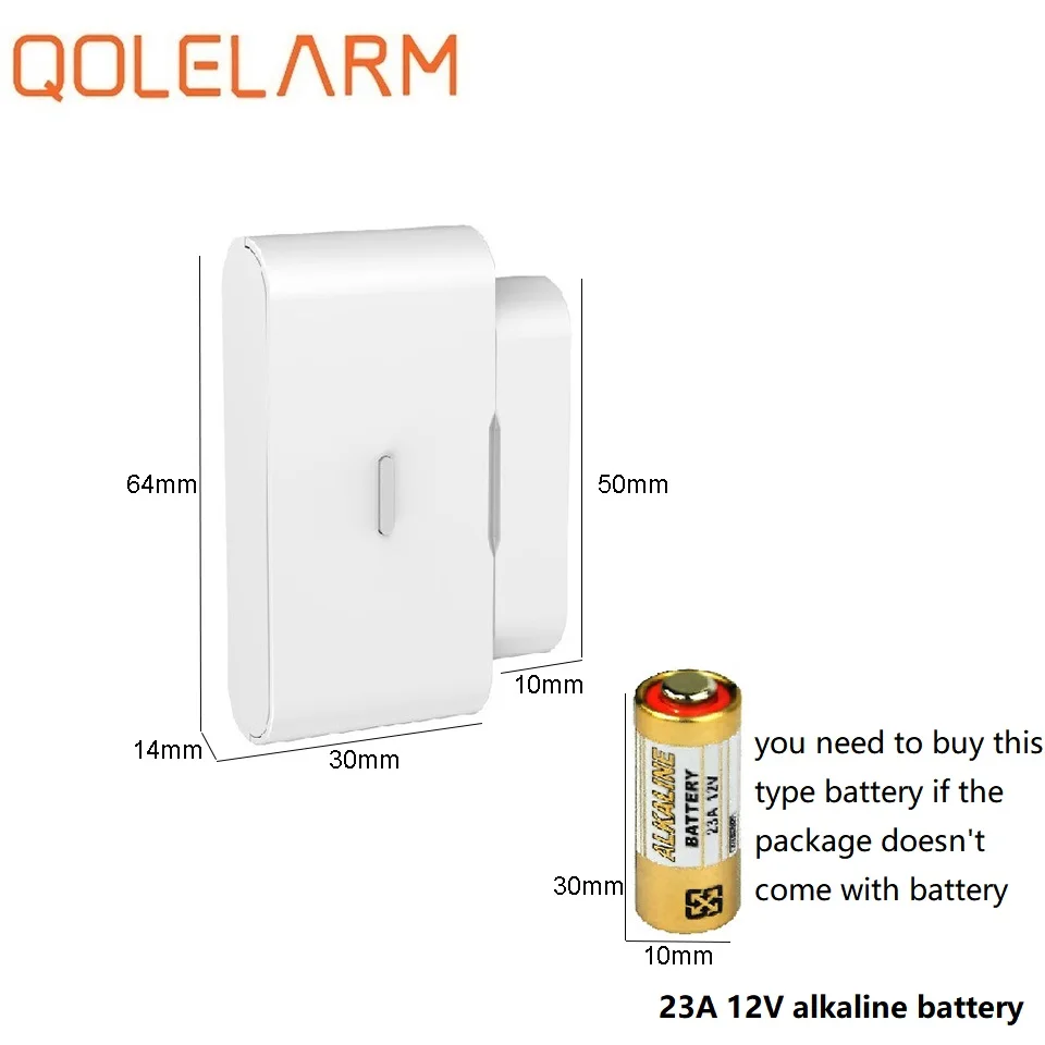 Qolelarm дом 433 МГц беспроводной дверной датчик окна магнитный датчик двери детектор для домашней охранной сигнализации