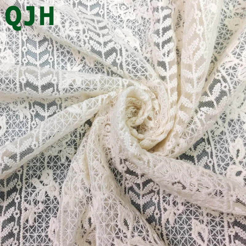 1 ярд QJH Белый Ретро хлопок нить вышивка кружево ткань модное платье DIY Ручная работа кружево вышитые шитье ремесло ткань YX579