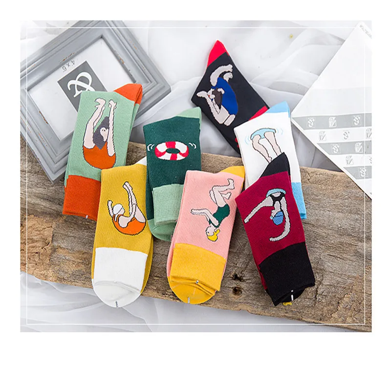 

2016 new cartoon cute cotton Arts funny socks women calcetines mujer chaussette femme casual sokken kawaii meias feminina