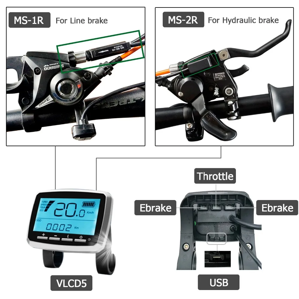 Flash Deal okfeet TSDZ Mid Drive Motor Tongsheng Brake Sensor Hydraulic Ebrake For VLCD5 Display 7