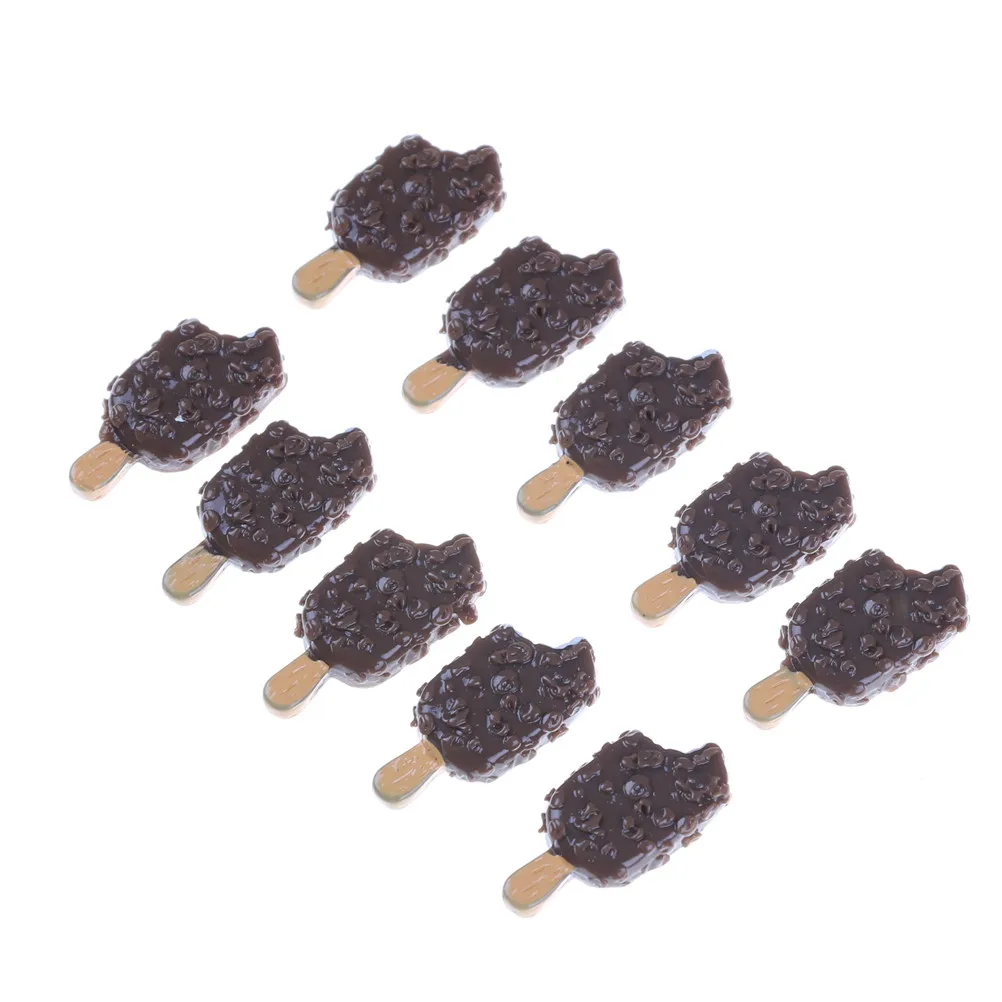 Doll Accessories 5pcs/lot DIY Crunchy Ice-lolly Simulation Food Miniature Pretend Toy Mini Ice Cream Bar Resin