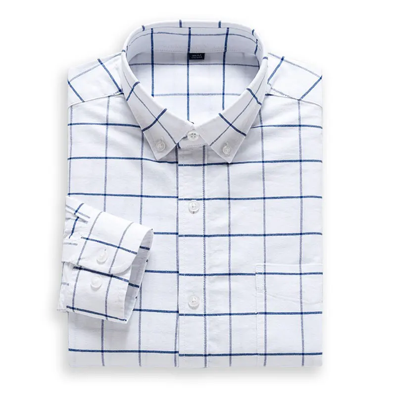 Aliexpress.com : Buy Pure Cotton Men Oxford Dress Shirts Long Sleeve ...