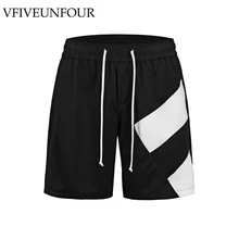 VFIVEUNFOUR боковые Цветные Лоскутные мужские шорты кэжуал летние хип-хоп шорты мужской Harajuku свободный комплект с шортами