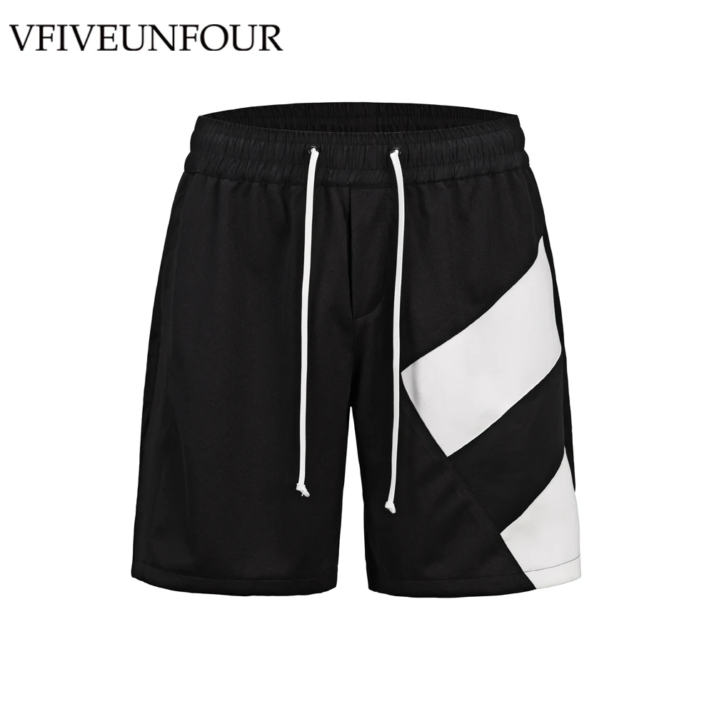 

VFIVEUNFOUR Side Color Block Patchwork Casual Shorts Men 2019 Summer Hip Hop Shorts Male Harajuku Loose shorts jumpsuit