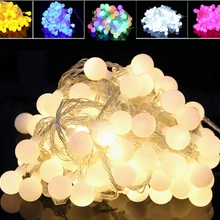 10 м 100 светодиодный шар свет шнура 220 В для рождества, дня рождения, праздника, свадьбы, вечеринки, украшения белый/теплый белый