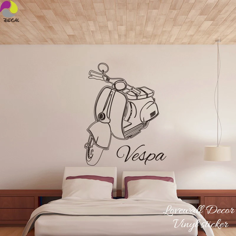 vespa roma holiday wall sticker bedroom italy motobike wall decal