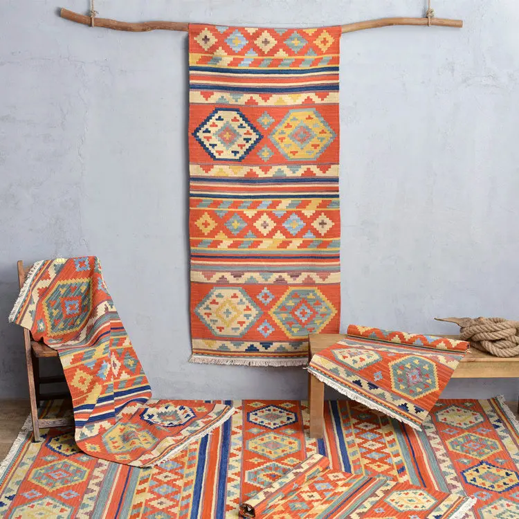 Богемные экзотические этнические стиль Кирим килим гостиная, чайный столик, кровать голова, ковровое покрытие для раздевалки