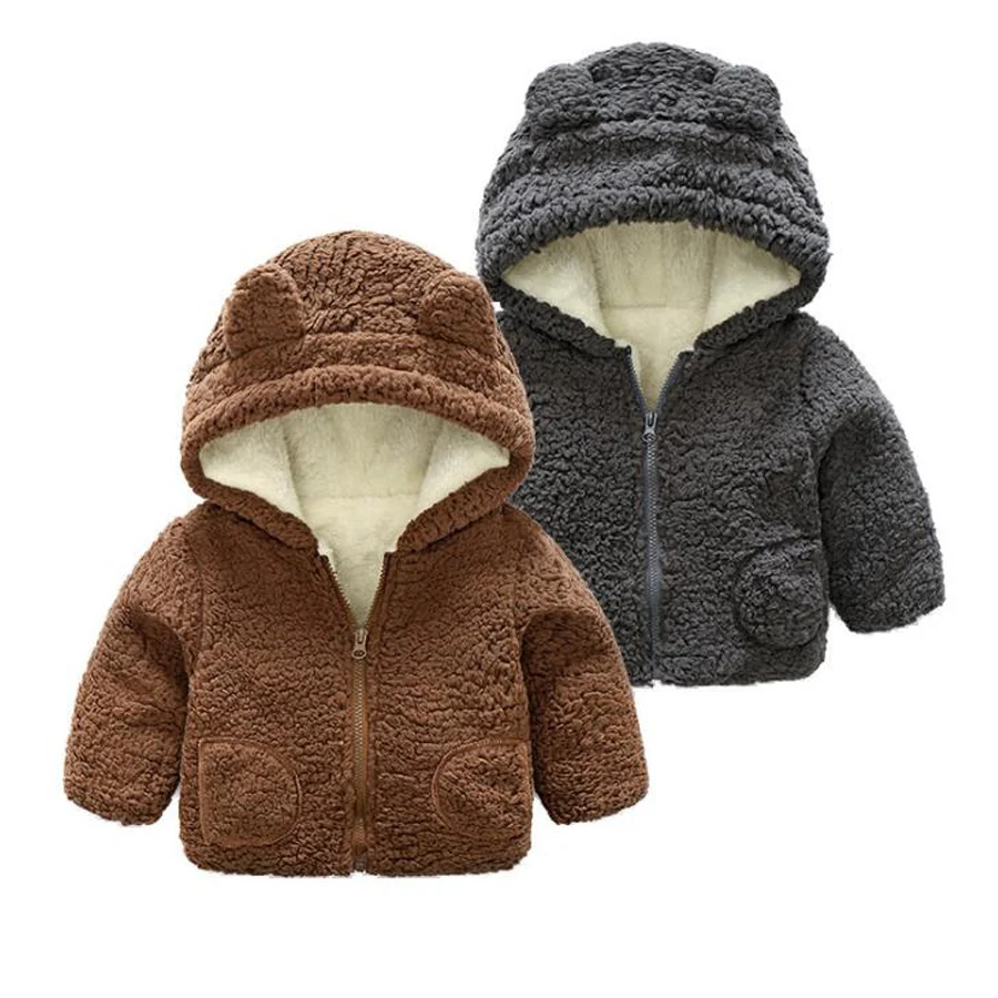 Пальто для мальчиков 1, 2, 3 лет зимняя куртка кашемировое пальто для малышей бархатные весенние куртки для маленьких девочек Детская верхняя одежда для новорожденных
