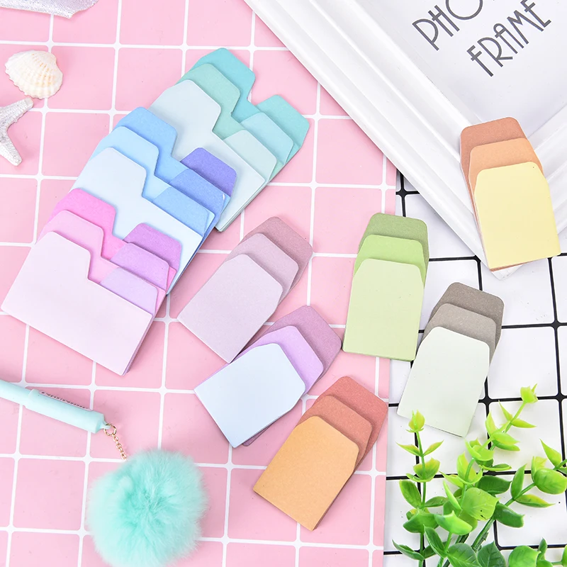 Self-adhesive Gradient Watercolor Paper Memo Pad Note Planner Sticker 60 Sheets Office School Supplies Random Color