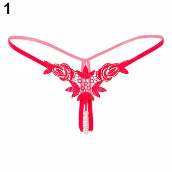 

Women Sexy Thongs Strap G-string V-string Panties Lace Flower Underwear Briefs