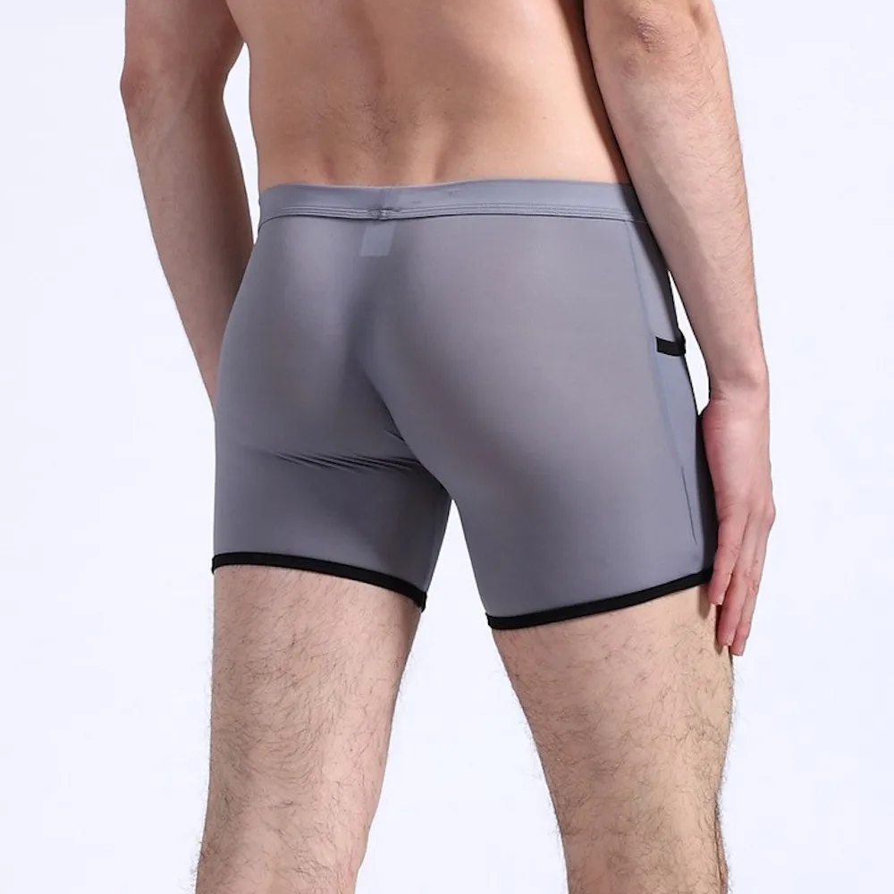 

New men's panties translucent soft male ondergoed mannen viscose long boxer uomo Boxer underwear