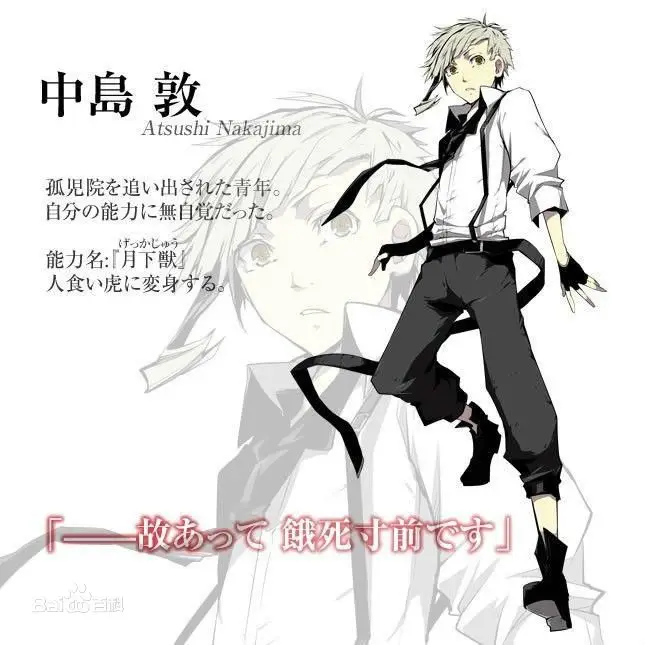

Japanese animation Bungou Stray Dogs Nakajima Atsushi Cosplay suit