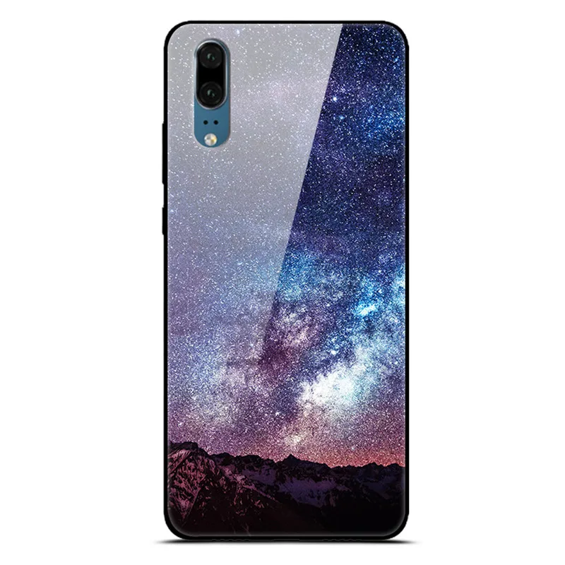 Чехол для Huawei P30 P20 Pro Lite чехол телефона из закаленного стекла черный силиконовый