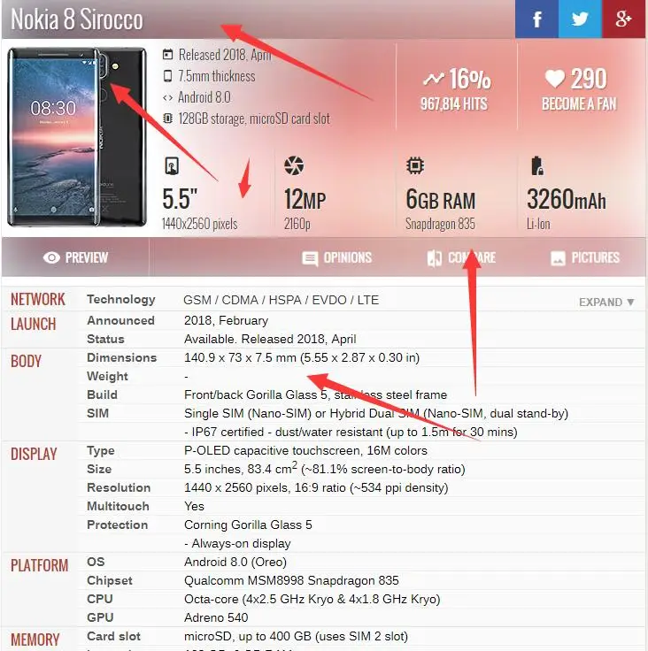 Nokia 8 Sirocco
