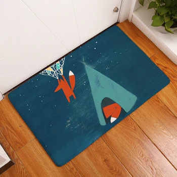

2017 New Cartoon Fox Print Carpets Bathroom Mats Anti-Slip Rugs 40X60 50X80cm.
