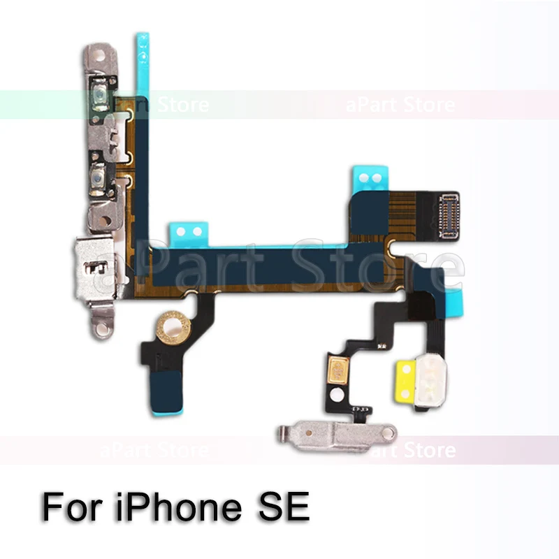Гибкий кабель с кнопкой включения и выключения звука для iPhone 5S 5 5C SE - Цвет: For iPhone SE