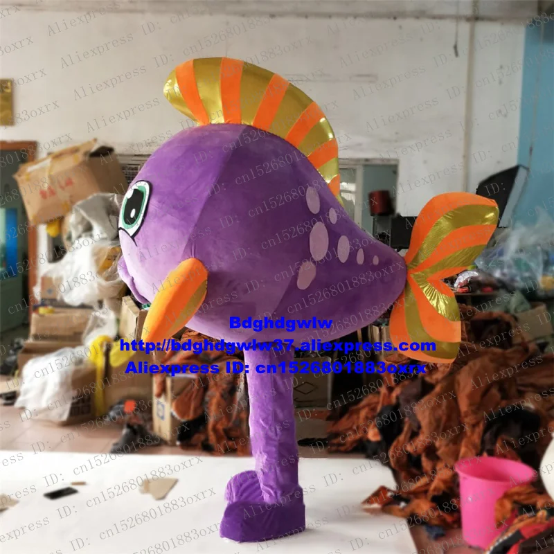 Фиолетовая Золотая рыбка золотая обычный карп Cyprinoid костюм-талисман персонаж из