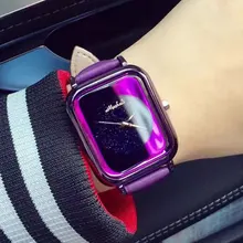 Ladies Fashion Bright Color Square Dial Luxury Brand Women’s Watches Leather Female Wrist Watch For Women relojes mujer montre