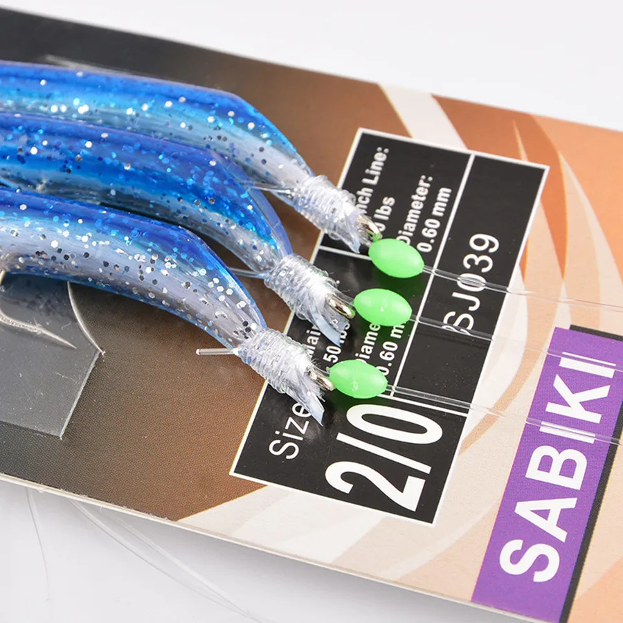 

2Packs*Trolling Fishing Herring Bait Jig soft lure Pesca Sabiki lureSea Fishing Saltwater Sabiki Hook Rigs Blue Tube Tuna Lures