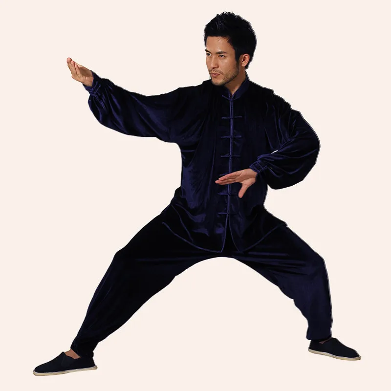 

Navy Blue Traditional Chinese Classic Style Kung Fu Sets Men Tai Chi Suit Size Size XXS XS S M L XL XXL XXXL