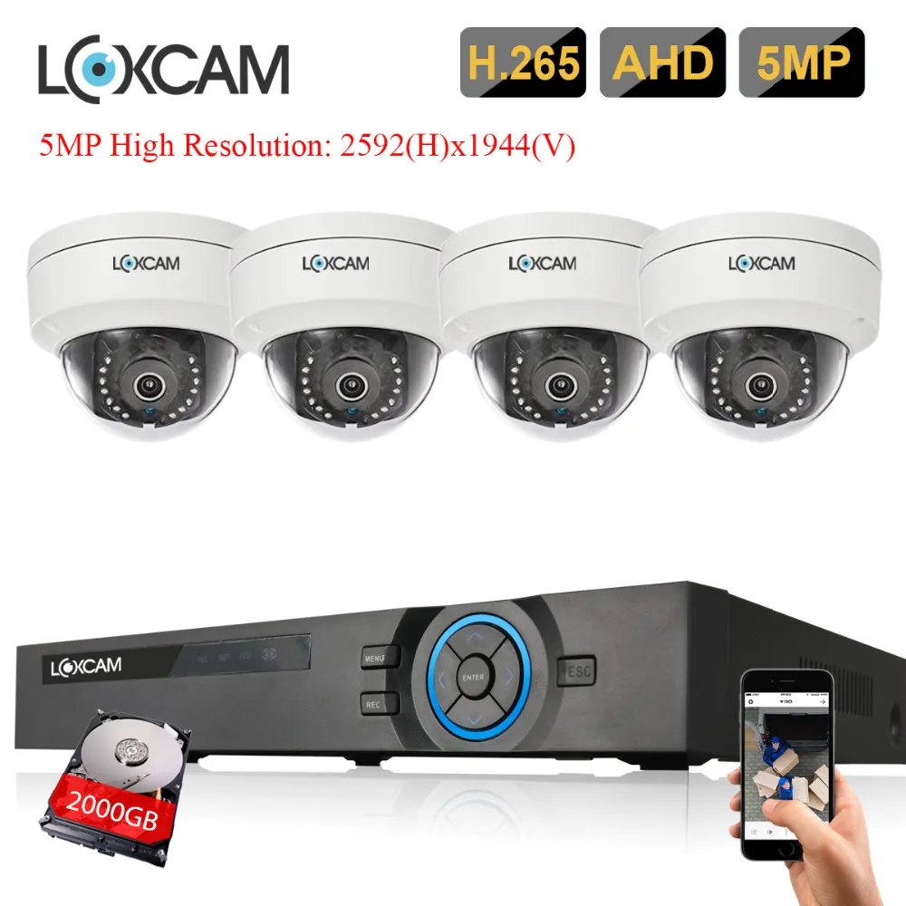 H.265 4CH 5MP AHD DVR комплект камер видеонаблюдения Системы 4 шт 5.0MP SONY безопасности