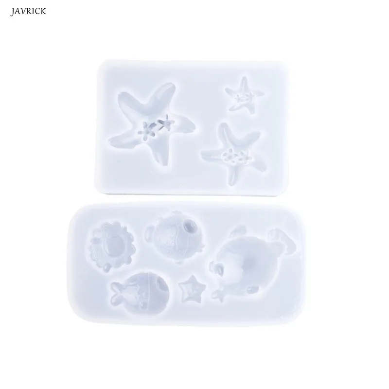 

DIY epoxy resin mold Cartoon Starfish Fish Pendant Silicone Mold Resin Casting Craft Jewelry Tools
