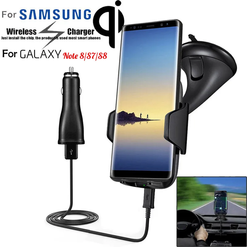 Qi Wireless Charger Dock Car Holder Charging Mount Pad For