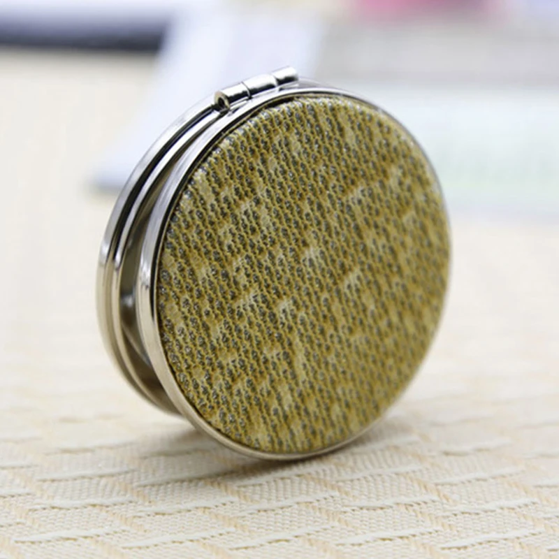 Women Fashion Cloth Weaving Mini Mirror Makeup Portable Pocket Cosmetic