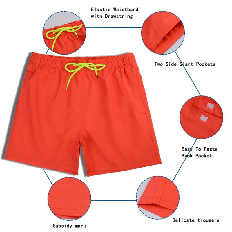 Модные летние быстросохнущие шорты с карманами прямые мужские повседневные шорты на шнурке мужские большие размеры нейлоновые пляжные