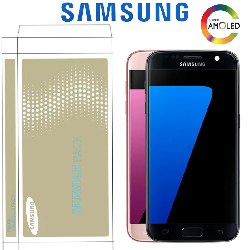 

5.1'' Original SUPER AMOLED Display For Samsung Galaxy S7 G930 G930FD G930F LCD With Touch Screen Digitizer Assembly Replacement
