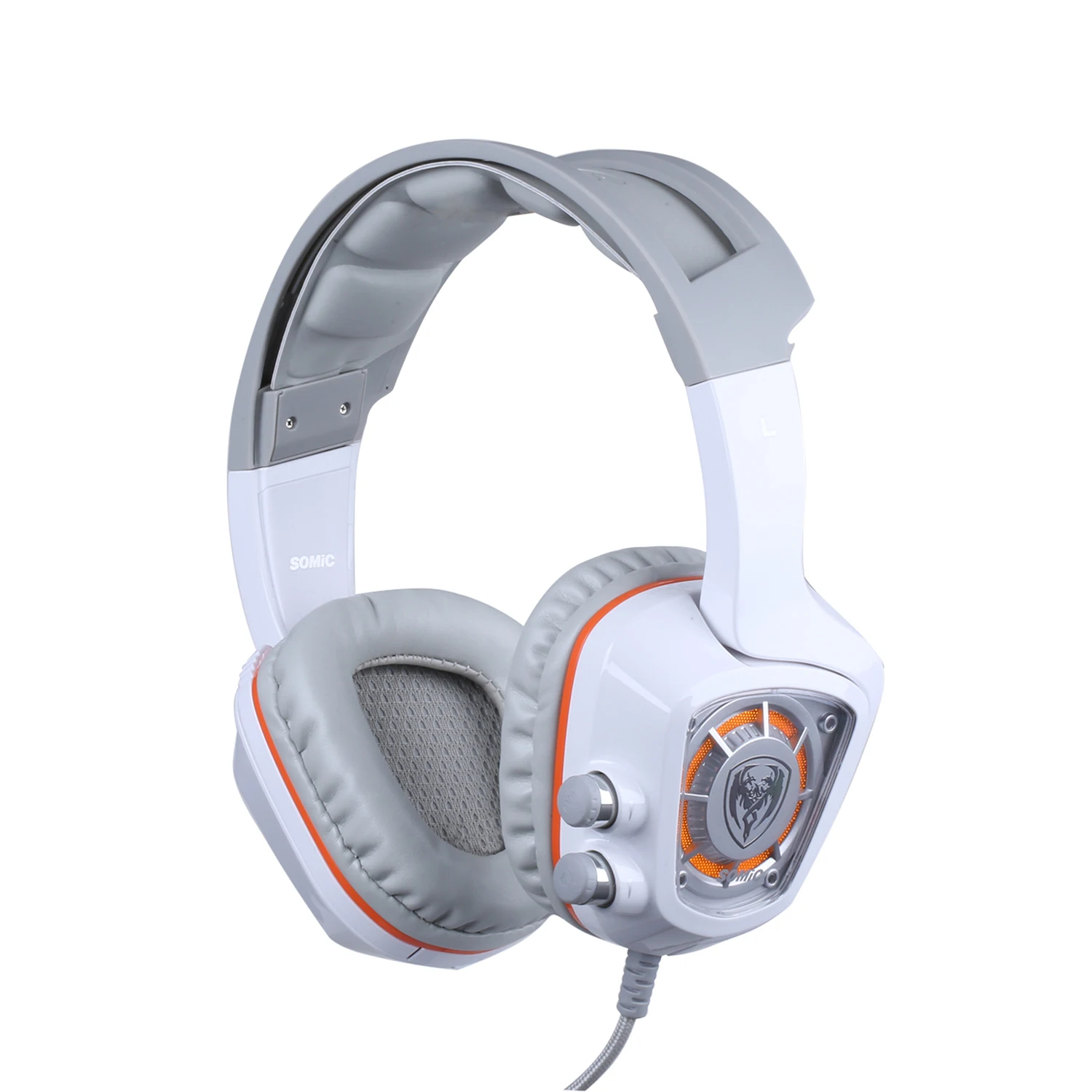 

SOMiC G910 Original USB 7.1 Surround Sound Gaming Headset with Mic LED light Smart Vibration Over-ear PC Headphone Dual Mode(W