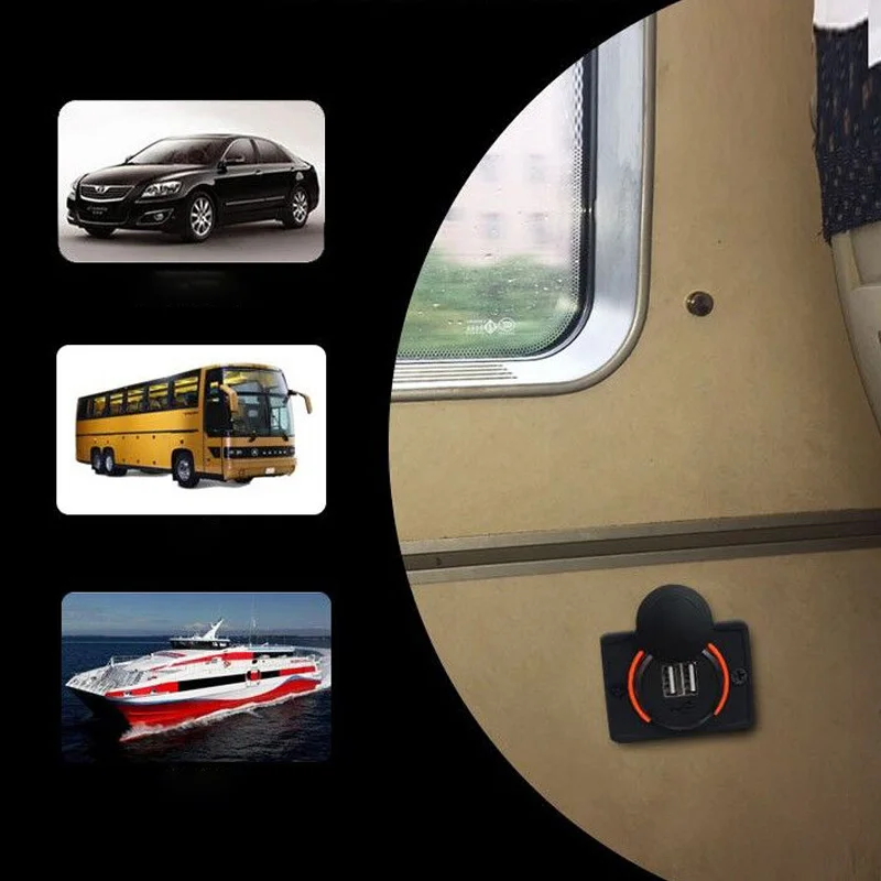 Автомобильное зарядное устройство с двумя USB портами для автомобиля автобуса