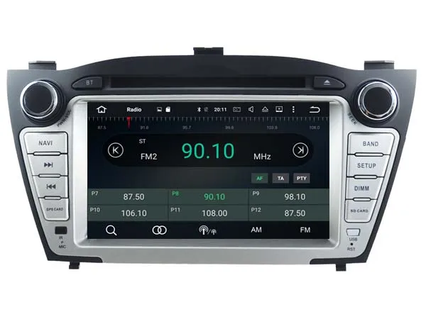 Discount Android 8.0 CAR Audio DVD player FOR HYUNDAI TUCSON/IX35 2009-2013 low gps Multimedia head device unit receiver BT WIFI 19