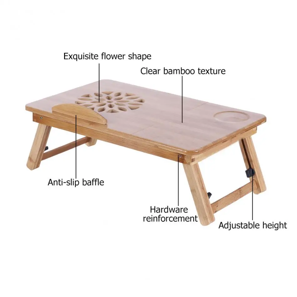 Портативный складной Бамбуковый стол для ноутбука, диван-кровать, Офисная подставка для ноутбука, поднос, стол, кровать, стол для компьютера, ноутбука, книг