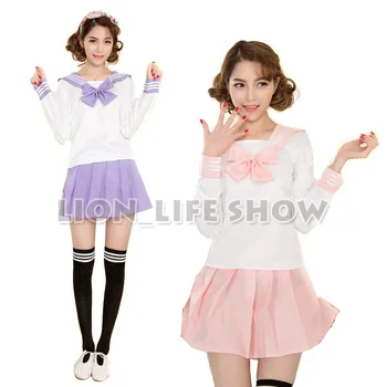 

Women Girl JK Long Sleevew Sailor School Uniform Dress Cosplay Costume 4 Colors