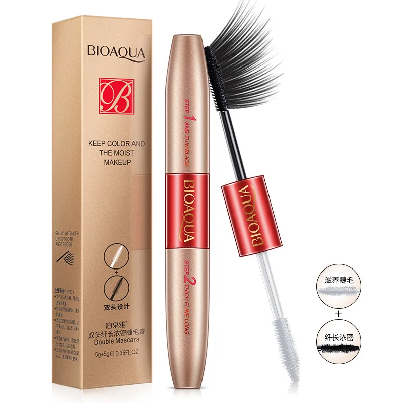 

2 IN 1 Waterproof Silk Fiber Volume Double Lengthening Curling Eye Maquiagem Moisturizing Mascara Kit Fiber Lash