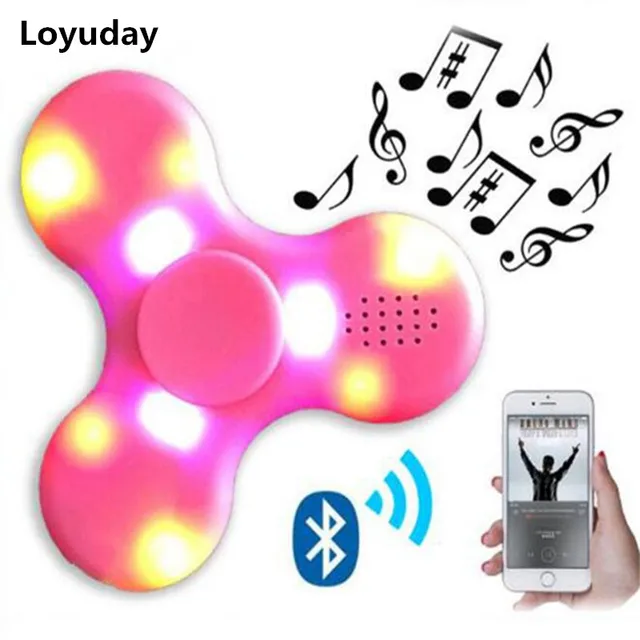 На Складе Непоседа Spinner с встроенный Динамик Bluetooth LED Ручной Счетчик Три Палец Волчок Декомпрессии Палец Игрушки