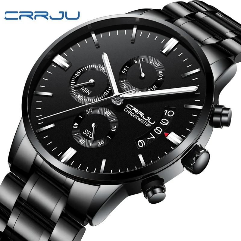

Relogio Masculino CRRJU Top Luxury Brand Analog Sports Wristwatch Display Date Men's Quartz Watches Business Watch Men Watch