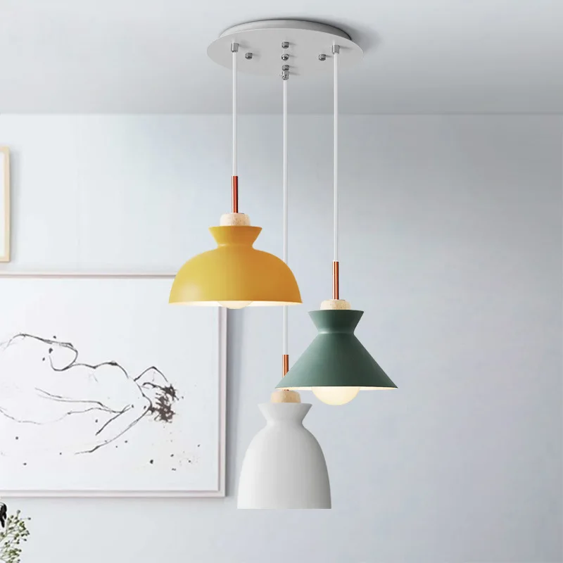 

Nordic Simple Modern Bedroom Bedside Personality Bar Iron Rice Cup Pendant Light Restaurant Hanging Lamp Lustre Pendente