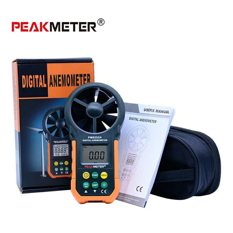 PEAKMETER PM6252A/B USB цифровой анемометр Температура Влажность скорость ветра объем воздуха измерительный прибор с ЖК-подсветкой