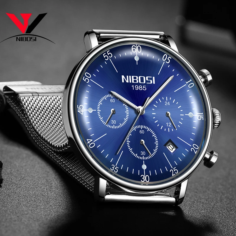 Montre Homme 2018 NIBOSI мужские часы Роскошные Известный Топ бренд Бизнес Повседневный