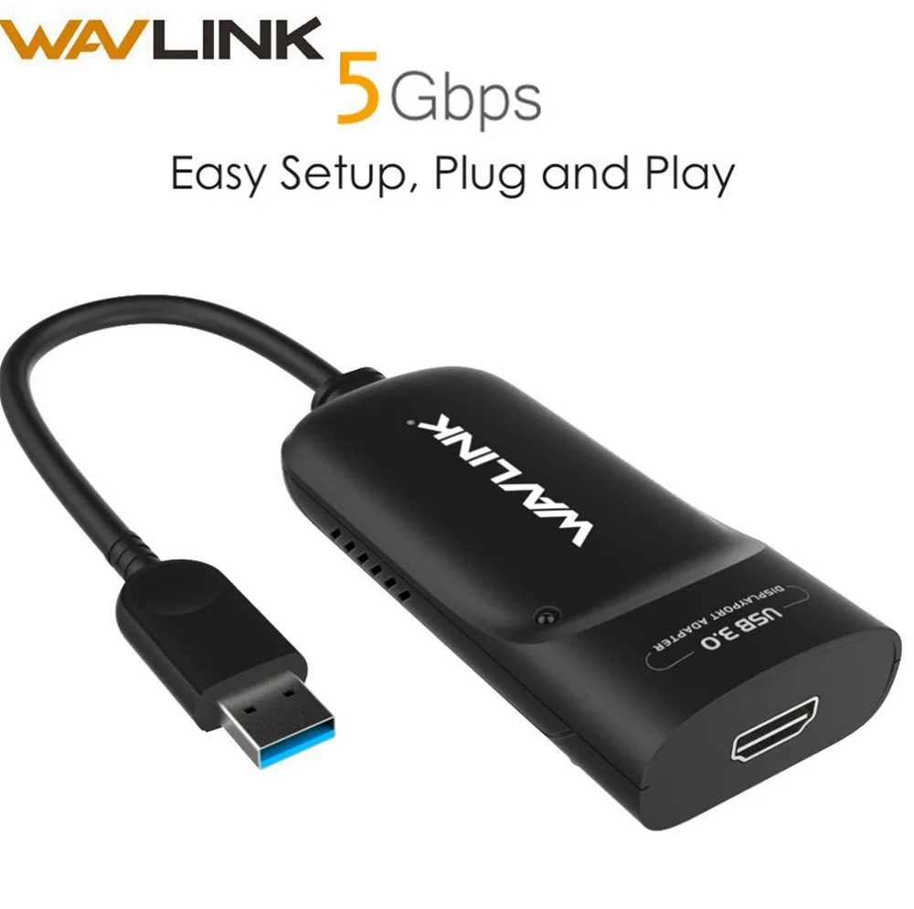  Wavlink USB 3.0 to 4K HDMI Video Graphics Adapter External Video Card 1080P Extend and Mirror Mode 