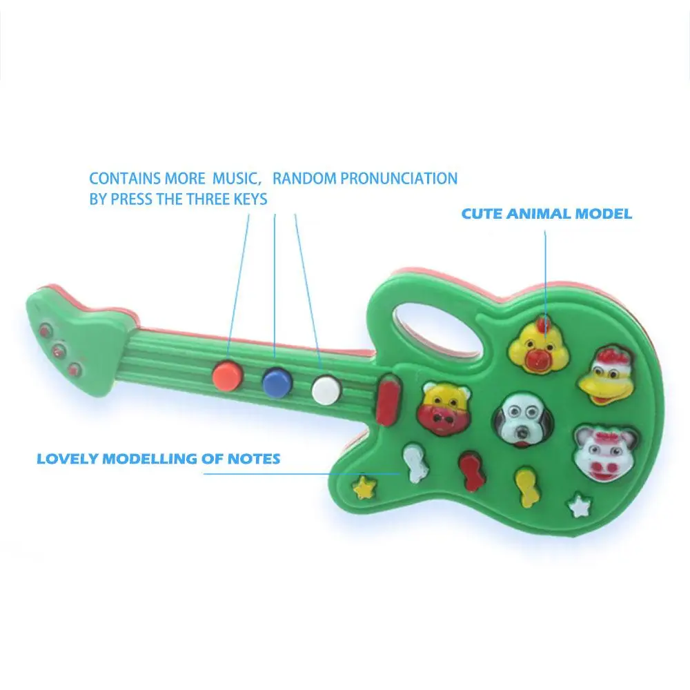 Красный мультфильм электронная гитара Образовательные электронные игрушки мультфильм Стиль игрушки Электронные гитара дети